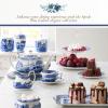 imageSpode Blue Italian Porcelain Serving Platter with Dome  Elegant Dessert Tray for Cakes Pastries Cheese  Oriental Decor Serveware Dishwasher ampamp Microwave Safe Treat Display Tray