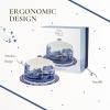 imageSpode Blue Italian Porcelain Serving Platter with Dome  Elegant Dessert Tray for Cakes Pastries Cheese  Oriental Decor Serveware Dishwasher ampamp Microwave Safe Treat Display Tray