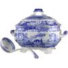 imageSpode Blue Italian Soup Tureen and Ladle Set  Covered Serving Dish for Soup  Made of Fine Porcelain  3 Quart Capacity  Dishwasher and Microwave Safe  BlueWhite