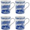 imagePortmeirion Spode Blue Italian 12oz Porcelain Mug Set of 4  Compact Hot Beverage Cups with Ornamental Scenic Pattern ampamp Glazed Finish  Elegant Ceramic Drinkware for Tea Coffee Brunch Serving