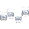 imagePortmeirion Spode Blue Italian Double OldFashioned Glass Tumblers Set of 414oz Short Cocktail Glasses with Scenic Rim Detailing ampamp Heritage Border  Ideal for Whiskey Spirits Iced Beverages