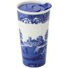 imageSpode Blue Italian 12oz Porcelain Travel Mug with Lid  Scenic Patterned Drinkware with Decorative Border  Portable Ceramic Coffee Cup for Brunch Tea OntheGo Hot Beverage Moments12 Ounces