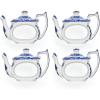 imageSpode Blue Italian Napkin Rings  Set of 4 Teapot Shaped Blue ampamp White Table Accents for Dining Room Decor  Decorative Napkin Holders for Tableware ampamp Seasonal Place Settings