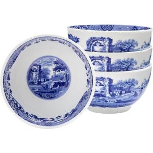 imageSpode Blue Italian Dip Bowl Set of 44Inch Porcelain Bowls with Oriental Design Dishwasher ampamp Microwave Safe Tableware for Dip Side Appetizers Dessert  Blue ampamp White Dinnerware