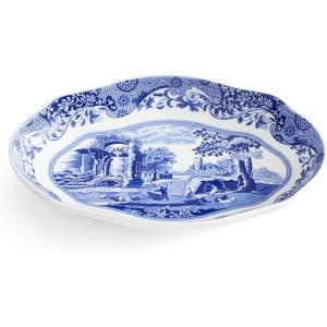 imageSpode Blue Italian Pickle Dish  85quot Porcelain Appetizer Tray with Scroll Border ampamp Countryside Artwork  Elegant Small Serving Piece for Entertaining ampamp Dining Displays  Great Gift for Collectors1