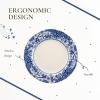image:imageSpode Blue Italian Brocato 8Inch Salad Dish  Fine Earthenware Serving Plate with Eastern Border Motif  Classic White Center  Microwave Freezer Oven Dishwasher Safe Great for Gifting