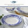 image:imageSpode Blue Italian Brocato 8Inch Salad Dish  Fine Earthenware Serving Plate with Eastern Border Motif  Classic White Center  Microwave Freezer Oven Dishwasher Safe Great for Gifting
