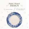 image:imageSpode Blue Italian Brocato 8Inch Salad Dish  Fine Earthenware Serving Plate with Eastern Border Motif  Classic White Center  Microwave Freezer Oven Dishwasher Safe Great for Gifting