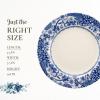 image:imageSpode Blue Italian Brocato 8Inch Salad Dish  Fine Earthenware Serving Plate with Eastern Border Motif  Classic White Center  Microwave Freezer Oven Dishwasher Safe Great for Gifting