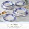 image:imageSpode Blue Italian Brocato 8Inch Salad Dish  Fine Earthenware Serving Plate with Eastern Border Motif  Classic White Center  Microwave Freezer Oven Dishwasher Safe Great for Gifting