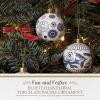 image:imageSpode Blue Italian Christmas Bauble  Full Scene Ornament with Classic Blue amp White Porcelain Design Collectible Holiday Decoration for Tree Display or Seasonal Dcor  Giftworthy KeepsakeFlorals