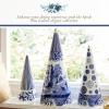 image:imageSpode Blue Italian Cone Shaped Topiary  Decorative 136 Porcelain Accent Sculpted Blue amp White GardenInspired Design  Ideal for Entryway Styling Tabletop Shelf Display  Great Gift10in