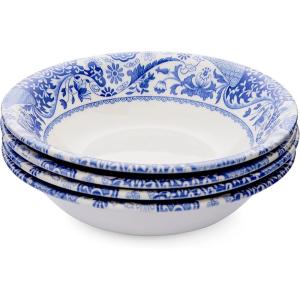 image:imageSpode Blue Italian Brocato Cereal Bowl  Set of 4 79 Decorative Earthenware Bowls for BreakfastSoup  Asian Inspired Tableware  Microwave amp Dishwasher Safe  Traditional Ceramic Dinnerware4