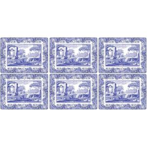 image:imageSpode Blue Italian SMALL SIZE Placemats 12 x 9 Box of 6