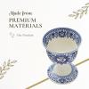 image:imageSpode Judaica Collection Kiddush Cup  Historic Floral amp Star of David Motif Hebrew Text Who Creates the Fruit of the Vine  6 Oz Fine Porcelain Wine Goblet for Sabbath Passover amp Jewish Holidays
