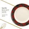image:imageSpode Christmas Tree Tartan Dinner Plate Set of 4  105 Festive Holiday Tableware Colorful Christmas Dishes Tartan Plaid Border Fine Earthenware Microwave amp Dishwasher Safe Decorative Plate