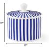 image:imageSpode Steccato Covered Sugar Bowl  10 Ounce Earthenware Container with Lid Cobalt Blue Striped Design Microwave Dishwasher Freezer amp Oven Safe  Ideal for Afternoon Tea amp Gifting