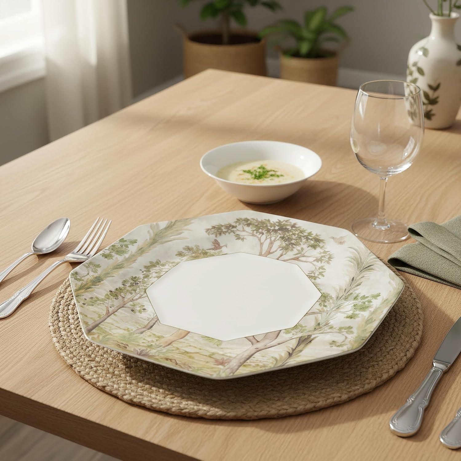 image:imageSpode Kit Kemp 14 Tall Trees Octagon Serving Platter  Enchanted Forest Design  Porcelain  Dishwasher and Microwave Safe  Ideal for Salad Snacks and Appetizers  Home amp Gathering Use