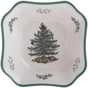 image:imageSpode Christmas Tree 95Inch Square Salad Bowl  Ceramic Earthenware Serving Bowl for Salads Soups Pasta amp Side Dishes  Festive Holiday Dinnerware with Iconic Christmas Tree Design275 H x 95 L x 95 W
