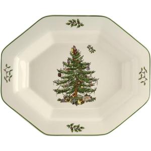 image:imageSpode Christmas Tree Octagonal Server  95 Inch Earthenware Serving Tray for Vegetables Chicken Holiday Dinners  Festive amp Versatile Christmas Tableware for Hosting Seasonal Gatherings275 H x 95 L x 95 W