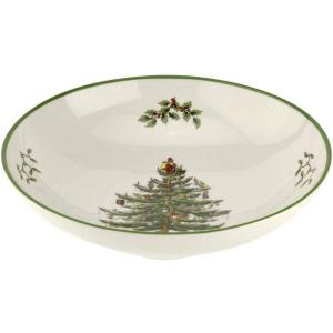 image:imageSpode Christmas Tree Pasta Bowl  9Inch Dishwasher Microwave amp Freezer Safe Made of Porcelain Serveware Holiday Tree Design GreenBeige Holiday Tableware Festive Dinnerware Kitchenware