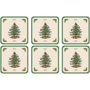 image:imageSpode Coasters Set of 4  4 x 4 Decorative Square CorkBacked Board with Artistic Design amp Durable Lacquer Finish Heat amp Stain Resistant Tabletop Mats for Dining Room amp Home Dcor