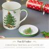 image:imageSpode Christmas Tree 12 oz Mug amp Coaster Set  Holiday Coffee Cup Tea Cup Hot Chocolate Mug Christmas Drinkware Festive Tableware Holiday Gift  Fine Porcelain Dishwasher amp Microwave Safe