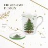 image:imageSpode Christmas Tree 12 oz Mug amp Coaster Set  Holiday Coffee Cup Tea Cup Hot Chocolate Mug Christmas Drinkware Festive Tableware Holiday Gift  Fine Porcelain Dishwasher amp Microwave Safe