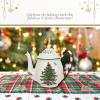 image:imageSpode Christmas Tree 32oz Teapot with Peppermint Candy Cane Handle  Earthenware Festive Holiday Serveware Brewing Warm Winter Drinks  Beautiful Addition To Your Festive Table