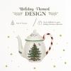 image:imageSpode Christmas Tree 32oz Teapot with Peppermint Candy Cane Handle  Earthenware Festive Holiday Serveware Brewing Warm Winter Drinks  Beautiful Addition To Your Festive Table