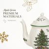 image:imageSpode Christmas Tree 32oz Teapot with Peppermint Candy Cane Handle  Earthenware Festive Holiday Serveware Brewing Warm Winter Drinks  Beautiful Addition To Your Festive Table