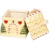 image:imageSpode Christmas Tree Gingerbread House Candy Jar  7Inch Christmas Cookie Jar in Fine Earthenware  Decorative Candy Storage Jar with Lid for Holiday Kitchen Counter Cookies and Treats