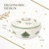 image:imageSpode Christmas Tree Round Covered Deep Casserole Dish 875 x 5  Festive Holiday Serveware amp Vintage Christmas Table Centerpiece  Fine Earthenware Classic Holiday Bakeware