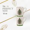 image:imageSpode Christmas Tree Stackable Coffee Mug Set of 2  Festive 12oz Tea Cups for Hot Cocoa Coffee amp Milk Dishwasher Safe Holiday Drinkware Christmas Tableware amp Gift Idea12Ounce Pack of 2