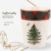 image:imageSpode Christmas Tree Tartan Mugs Set of 4  14 Ounce Festive Holiday Coffee Cups for Tea Hot Cocoa Coffee  Porcelain Mugs with Tartan Border Dishwasher amp Microwave Safe Holiday Drinkware