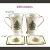 image:imageSpode Pimpernel 10 oz Mug amp Coaster Set  2 Porcelain Coffee Cups with Handles amp 2 Square 5mm CorkBacked Drink Mats Durable Heat amp Stain Resistant Table Accessories for Dining Kitchen amp HomeChristmas Tree Pimpernel