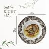 image:imageSpode Woodland Turkey Round Platter  12 Fine Porcelain Serving Tray with British Flowers Border Rustic Thanksgiving Design  Microwave Dishwasher Freezer amp Warm Oven Safe  Made in England