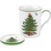 image:imageSpode Christmas Tree 12 oz Mug amp Coaster Set  Holiday Coffee Cup Tea Cup Hot Chocolate Mug Christmas Drinkware Festive Tableware Holiday Gift  Fine Porcelain Dishwasher amp Microwave Safe