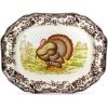 image:imageSpode Woodland 19 Octagonal Serving Platter Turkey Motif  Fine Porcelain Thanksgiving Dinnerware with British Flower Boarder for Holiday Feasts and Family Gatherings Microwave amp Dishwasher SafeTurkey