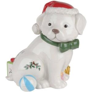 image:imageSpode Christmas Tree Dog Treat Canister 10 Cookie Jar Candy Bowl with Lid Festive Xmas Holiday Storage Dcor Figural Puppy Shaped Gift
