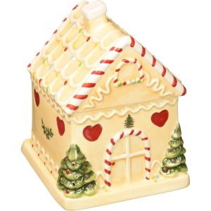 image:imageSpode Christmas Tree Gingerbread House Candy Jar  7Inch Christmas Cookie Jar in Fine Earthenware  Decorative Candy Storage Jar with Lid for Holiday Kitchen Counter Cookies and Treats
