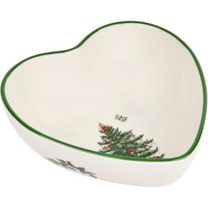 image:imageSpode Christmas Tree Heart Shaped Dip Bowl  475Inch Fine Earthenware Bowl for Dips Sauces amp Condiments  Festive Holiday Decor amp Christmas Gift  Classic Design Dishwasher Safe