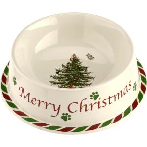 image:imageSpode Christmas Tree Pet Feeding Bowl  7Inch Stoneware Dish for Dogs and Cats  Festive Holiday Food and Water Bowl  Dishwasher Safe and Durable  Great Gift Idea for Pet Lovers