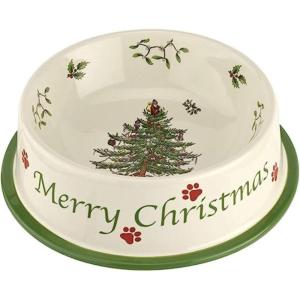 image:imageSpode Christmas Tree Pet Feeding Bowl  85Inch Stoneware Dish for Dogs and Cats  Festive Holiday Food and Water Bowl  Dishwasher Safe and Durable  Great Gift Idea for Pet Lovers