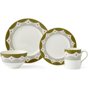 image:imageSpode Kit Kemp Dinnerware Set of 4  Geometric Abstract Design  Stylish Table Setting  Porcelain  Dishwasher and Microwave Safe  Ideal for Pasta Coffee Cereal and More  Home amp Gathering Use