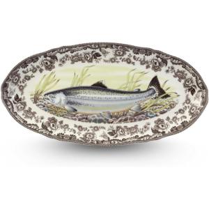 image:imageSpode Woodland Fish Dish  Traditional British Country Serveware Wildlife Scene with Floral Border 185 Inch Fine Porcelain Platter  Dishwasher Microwave Oven amp Freezer Safe