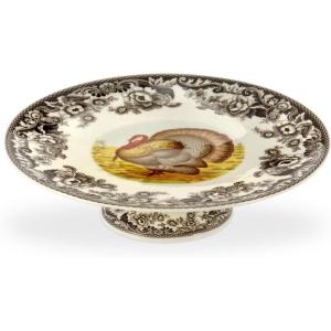 image:imageSpode Woodland Turkey Footed Cake Plate  105 Inch Fine Porcelain Serveware for Thanksgiving Cakes Pies Sandwiches amp More  Elegant Turkey Centerpiece Dishwasher Safe
