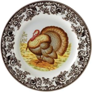 image:imageSpode Woodland Turkey Round Platter  12 Fine Porcelain Serving Tray with British Flowers Border Rustic Thanksgiving Design  Microwave Dishwasher Freezer amp Warm Oven Safe  Made in England