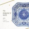 image:imageSpode Judaica 925 Serving Dish Fine Porcelain Square Dish  Designed Inspired by Historic 1880s Manuscript amp Tile Motif Design in Blue amp White  Dishwasher Microwave Freezer amp Warm Oven SafeServing Dish
