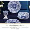 image:imageSpode Judaica 925 Serving Dish Fine Porcelain Square Dish  Designed Inspired by Historic 1880s Manuscript amp Tile Motif Design in Blue amp White  Dishwasher Microwave Freezer amp Warm Oven SafeServing Dish